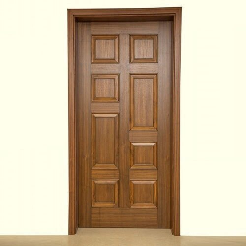 Dark Brown Color Wooden Panel Door