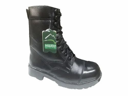 Black Leather Army Shoes 