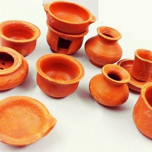 Round Indian Toy Clay Craft For Interior Decor