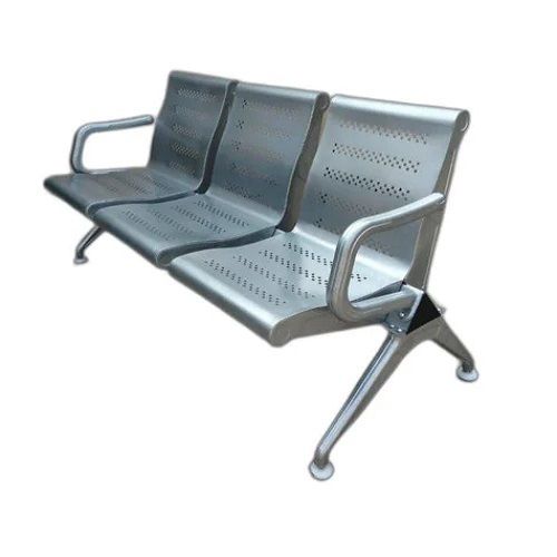 Stainless Steel Three Seater Visitor Chair