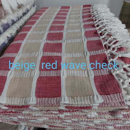 Beige Red Wave Check