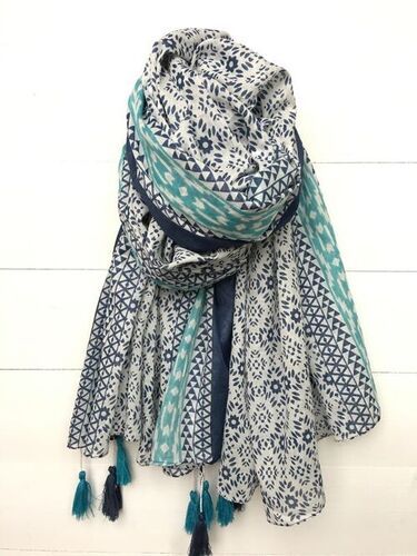 Silk Scarf - Printed Design , Wrinkle Free Fabric, No Color Fade, Perfect for Gifting, Enhances Wearer''s Beauty