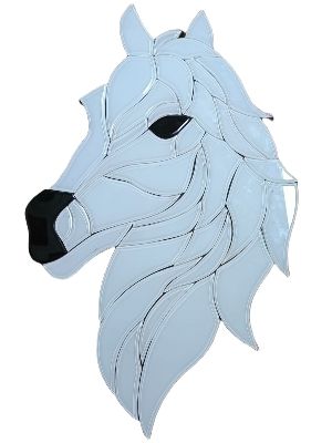 Elegant Look Decorative Wall Glass Horse