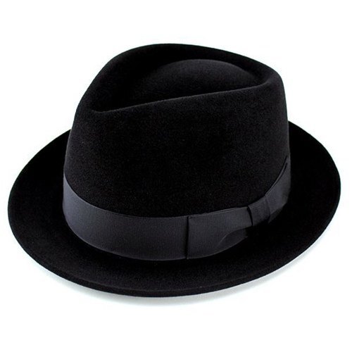 Black Round Mens Hat 