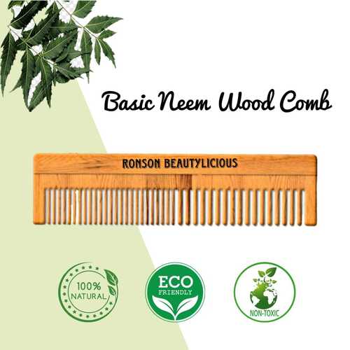 Fancy Natural Basic Neem Wood Comb