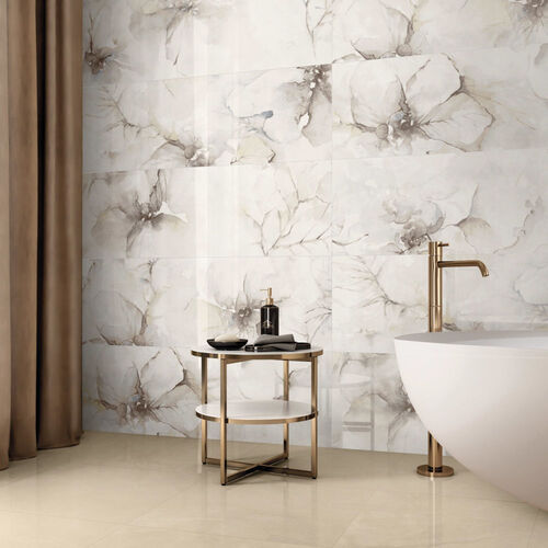 Bathroom Wall Tiles - Durable Ceramic, Glossy Finish, White Rectangular Design | Non-Slip, Wear-Resistant, Grade A Quality