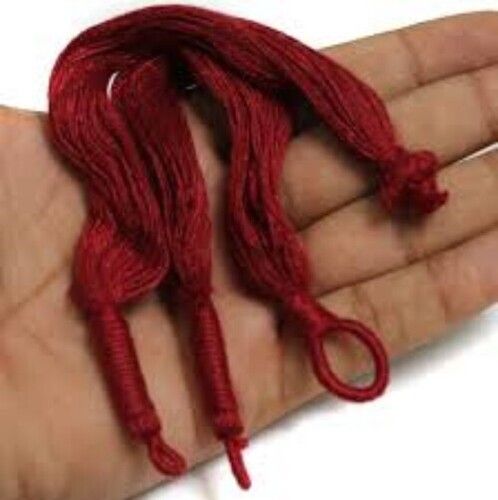 4 Pcs Maroon Braided Thread Dori for Jewellery Use