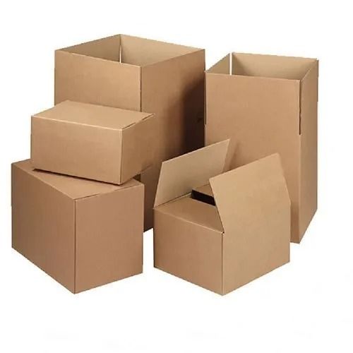 Brown Rectangular Plain Corrugated Carton Box