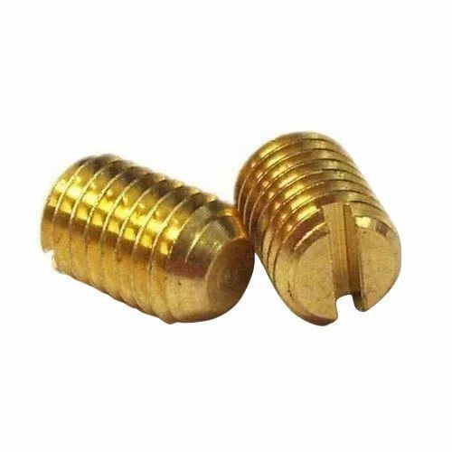 Sturdy Construction Brass Grub Screws - Brass Material Polished Golden Finish | Rust Resistant Ideal for Industrial Fitting Use