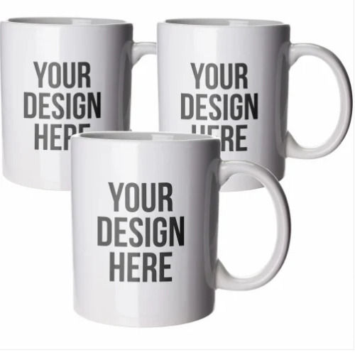 Customized Printed White Ceramic Coffee Mugs