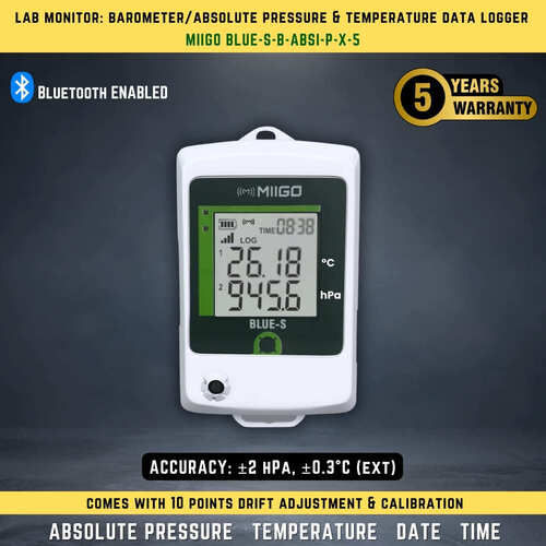 Programmable Digital Barometer/ Absolute Pressure & Temperature Data Logger Miigo BLUE-S-B-ABSI-P-X-5