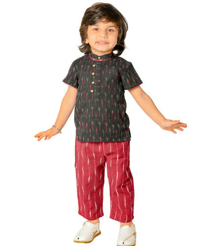 Tiny Bunnies Baby Boys Clothes Cotton Shirt Pant Set 1 To 4 Years Black Maroon Kids Summer Dresses