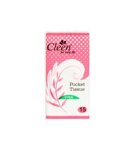 Cleen Pocket Tissue Facial Paper Napkin 15 Sheets 20 Cm X 20 Cm 2 Ply