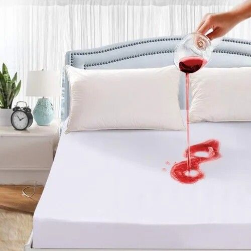 White Color Premium Design Polyester Mattress Protector