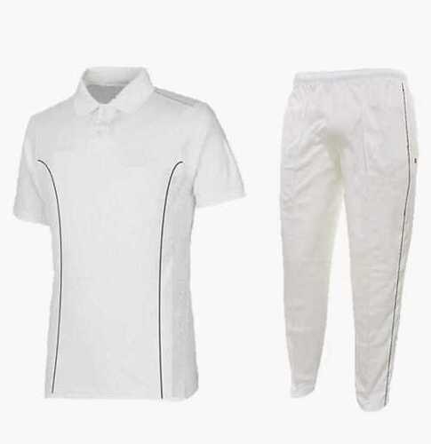 White Color Cricket T Shirt And Trouser