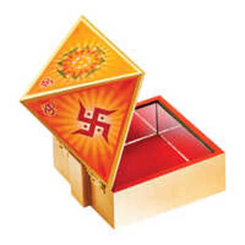 Wooden Pyramid Wish Box Size 4 inch Om Sticker Wish Box