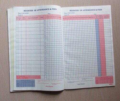 Eco Friendly Attendance Register For Commercial