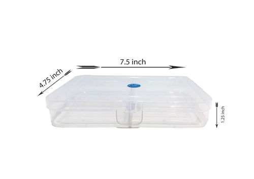 4.75 x 7.5 x 1.25 Inch Transparent Rectangular Multipurpose Plastic Storage Box