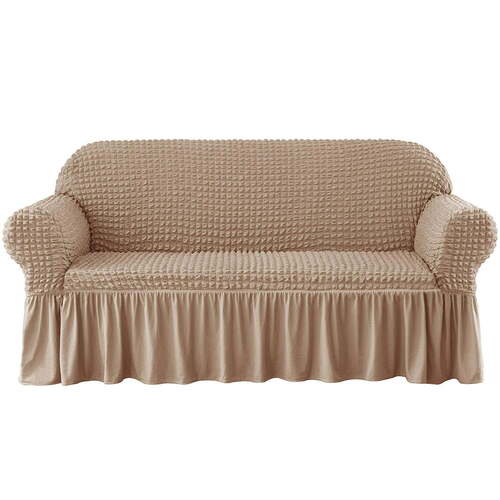 Plain Brown Anti Wrinkle Sofa Cover 