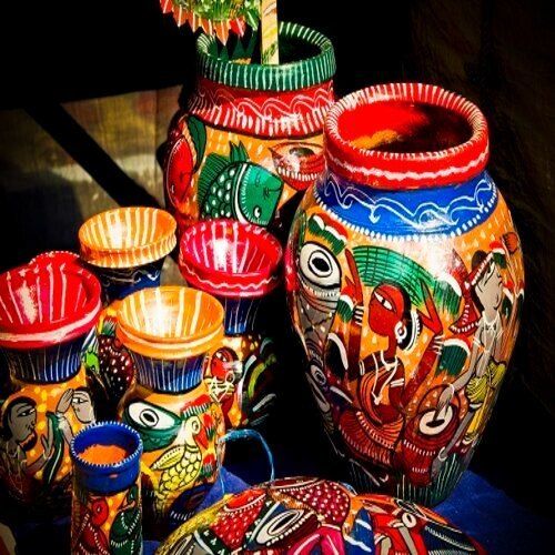 Durable Handicraft Painted Wooden Vases