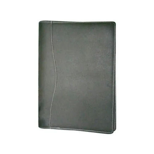 Black Color Plain Pattern Leather Office File Folder