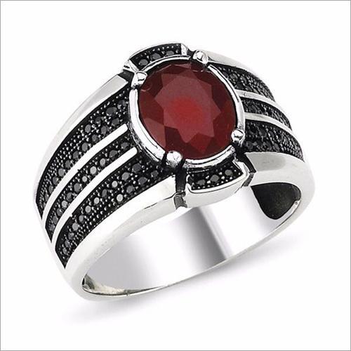 Oval Gemstone Mens Ring