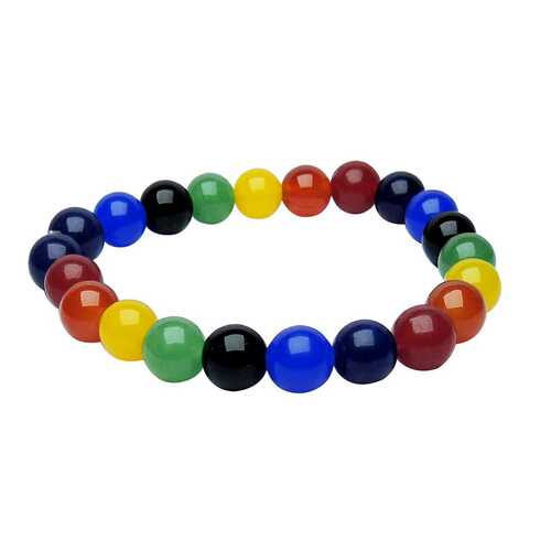 Avika 7 Chakra Onyx Bead Bracelet 