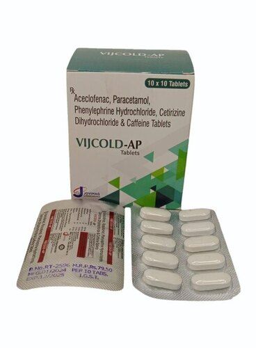 Aceclofenac Paracetamol Phenylephrine Hcl Cetrizine Dihydrochloride Caffeine Tablets