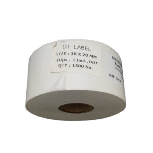 38mm X 20mm 1UP Direct Thermal Self Adhesive Label Roll 1500 label/Roll