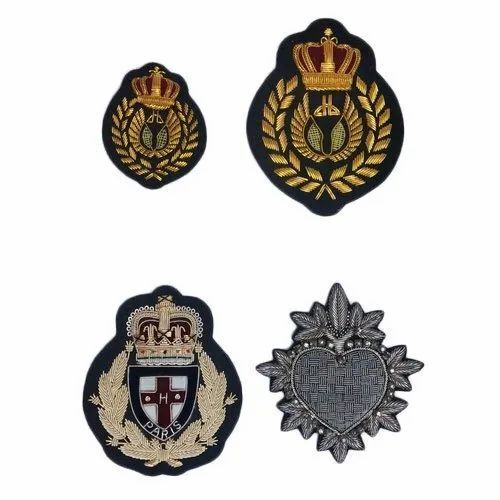 Handmade Bullion Badges - Fabric, Different Sizes, Multicolor | Light Weight, Durable, Embroidered Pattern, Washable