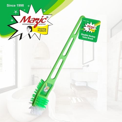 Mazic Green Plastic Double Hockey Toilet Cleaning Brush