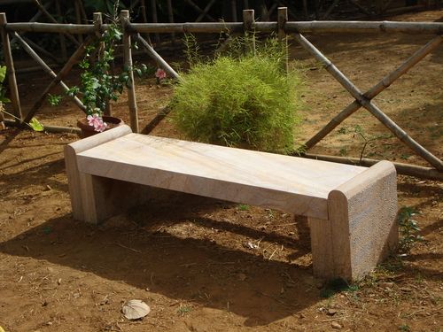 Indian Stone Craft Rainbow Color Polished Garden Sandstone Bench