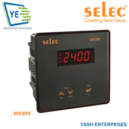 3 Digit 7 Segment LED Display Multifunction Meter 1Ø 96X96mm