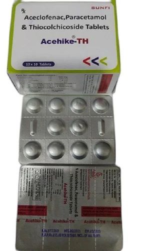 Aceclofenac 100/100 Mg, Paracetamol 325/325 Mg And Thiocolchicoside 4/8 Mg Tablets