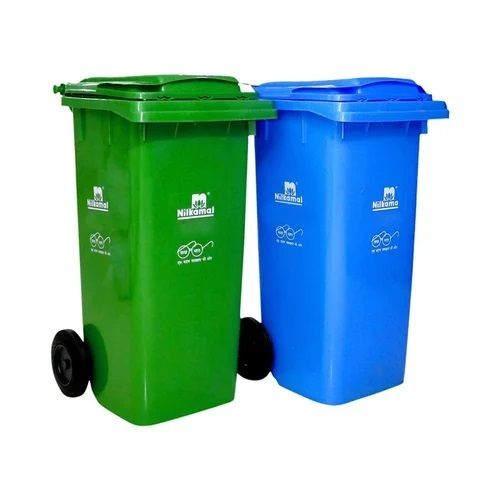 Green Open Top Plastic Waste Bin