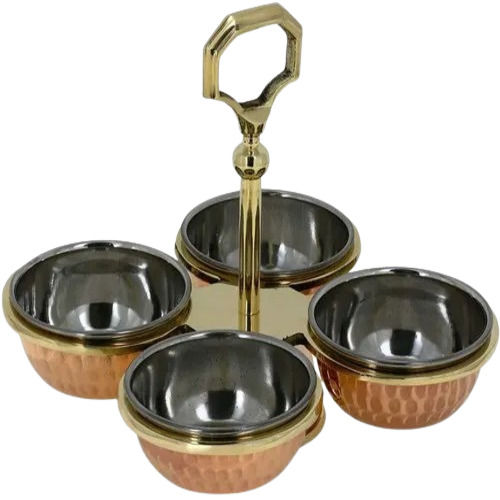 Copper 4 Bowl Stand Set