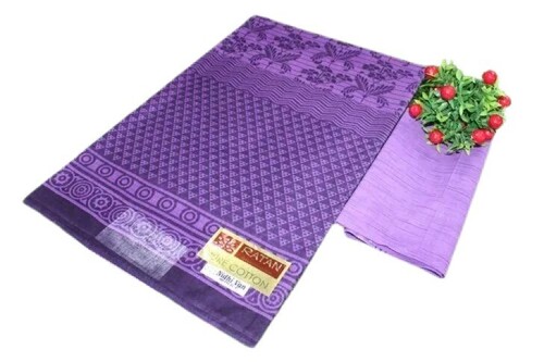 Block Printed Mul Mul Cotton Saree - Cotton Fabric, Various Sizes Available | Quality Tested, Breath Taking Look, Ideal for Gifting, Delivered on Time