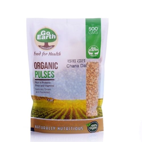 GO EARTH ORGANIC Indian Origin Organic Chana Dal Split Bengal Gram 500 gm