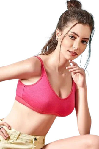 Regular Fit Skin Friendly Breathable Plain Non-Padded Moisture-Wicking Ladies Sports Bra 