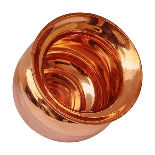 Round Plain Copper Lota For Home