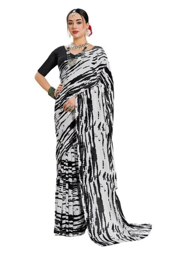 Georgette Saree - Wrinkle Free Fabric, Soft and Skin Friendly Comfort | Perfect for Daily Wear, Various Colors, Versatile for All Seasons
