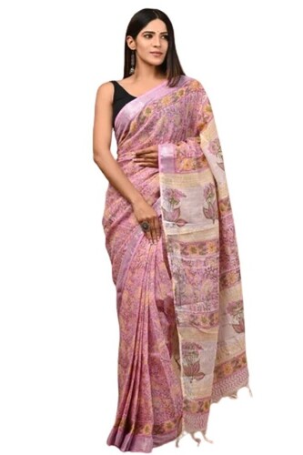 Designer Cotton Linen Saree