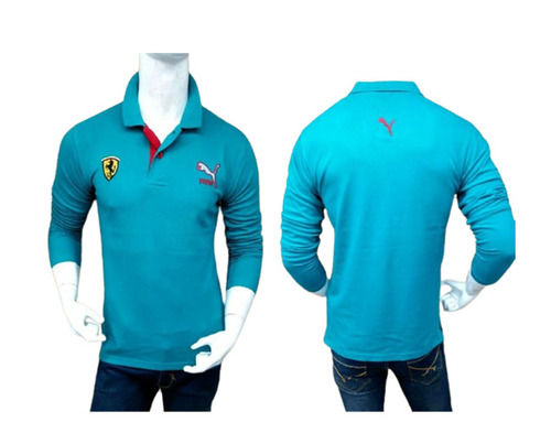 Casual Wear Readymade Regular Fit Full Sleeves Polo Neck Plain Mens T Shirts