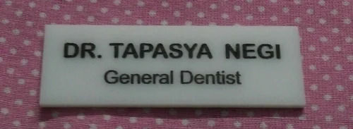 White Color Plastic Name Plate