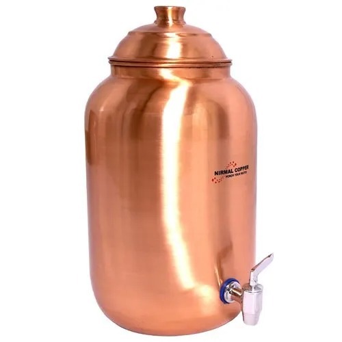 6000 Ml Copper Water Matka - Color: Golden