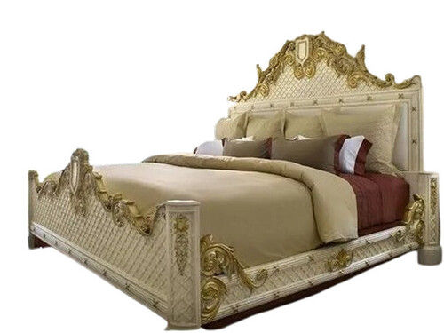 Designer Carved Shape Wooden Double Bed