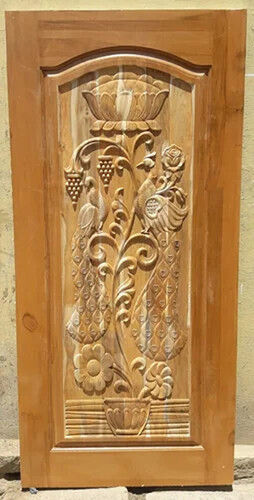 Polished Pinewood Designer Wooden Door