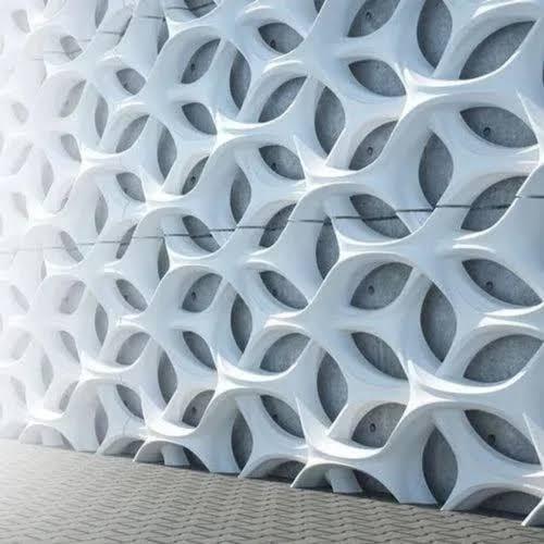 Stylish And Designer White Grc Cladding Screen Jali