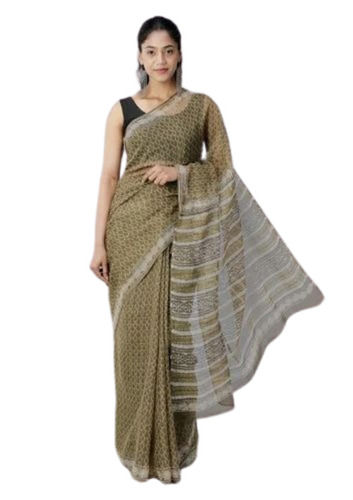 Party Wear Hand Block Kota Doria Saree