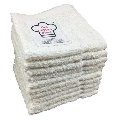 Square Shape Skin-Friendly Water Absorbent Ultra Soft Touch Plain Cotton Hand Towels